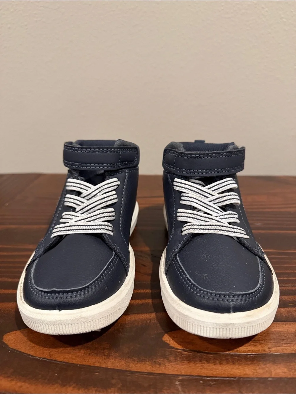 OshKosh B'gosh Navy and Brown High-Top Sneakers Size: 10C